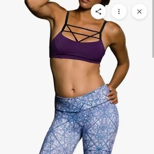 ONZIE Front Cage Strappy Purple Black Bra M/L